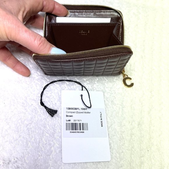 AUC $590 Celine C-Charm Quilted CALFSKIN Compact Zip Wallet New in the box - Picture 16 of 16